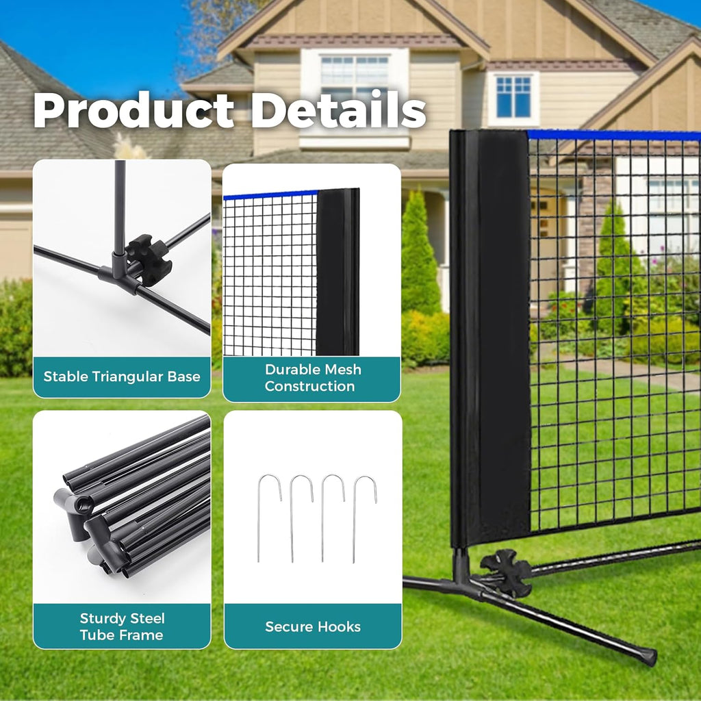 Portable Multi-Sport Net Set – Adjustable Badminton, Volleyball & Pickleball Net