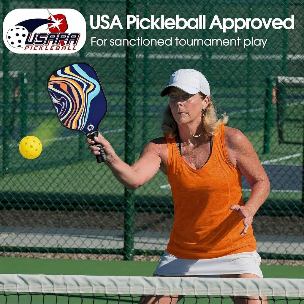 Pickleball Paddle Set of 2 – Fiberglass Paddles, Balls & Carry Bag