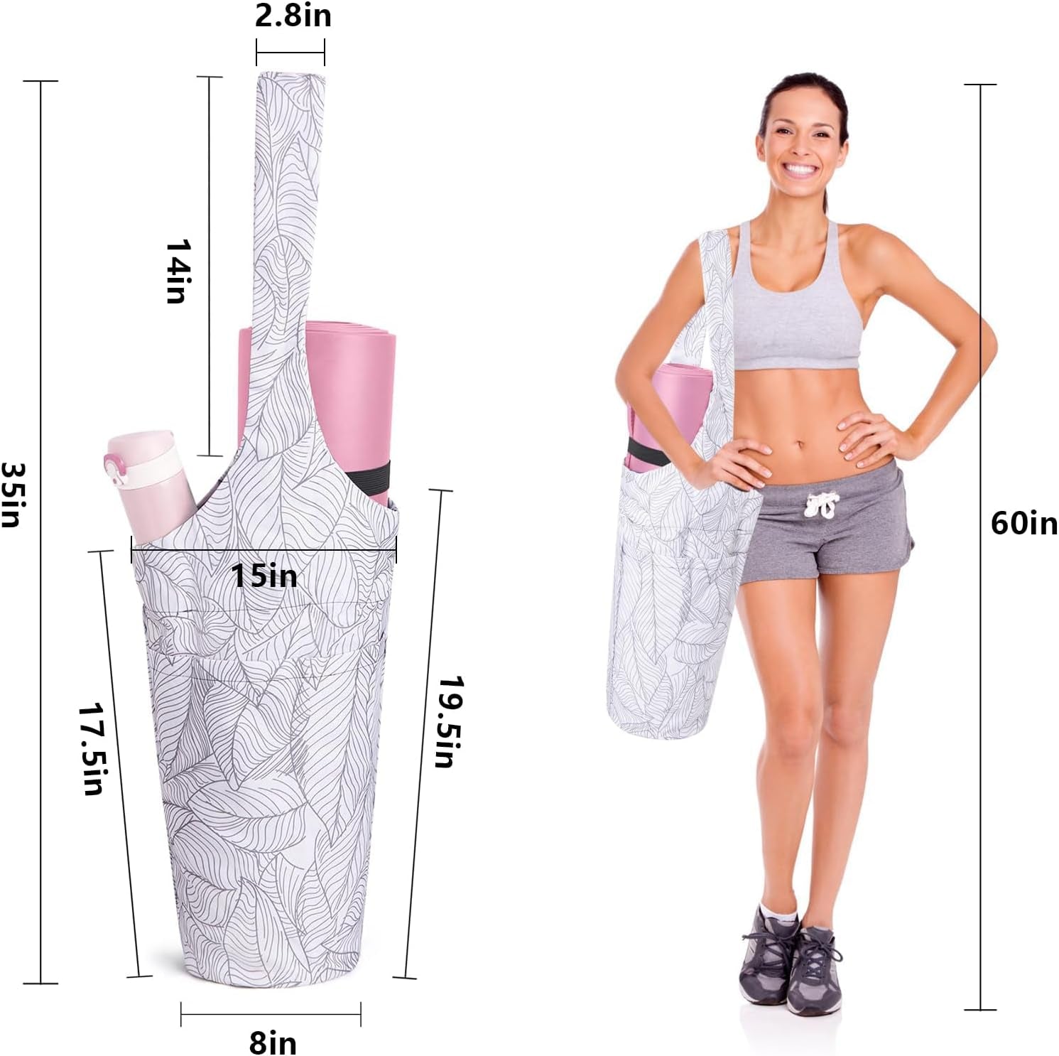 Yoga Mat Carrier Bag with Pockets – Easy Carry Shoulder Strap