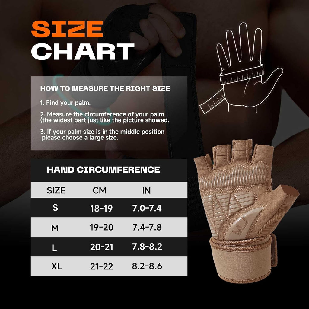 Anti-Slip Weightlifting Gloves with Wrist Wrap Support