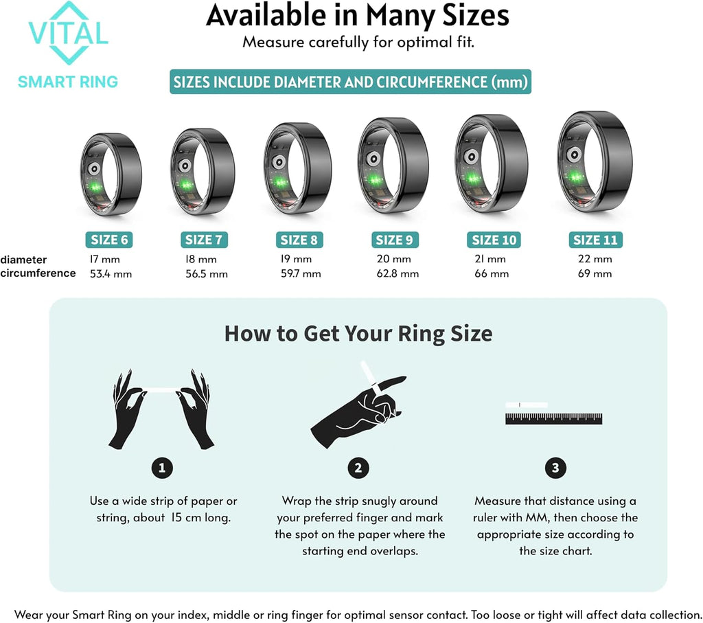 Smart Sleep & Recovery Tracker Ring with Heart Rate Monitor