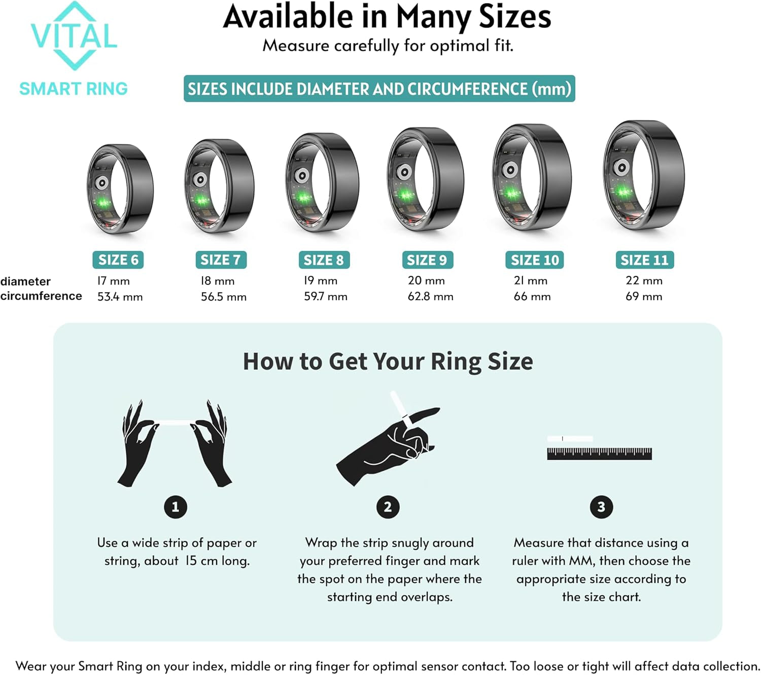 Smart Sleep & Recovery Tracker Ring with Heart Rate Monitor