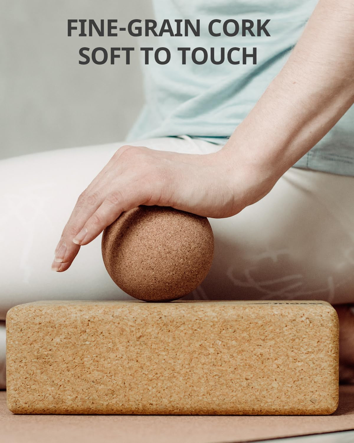 Natural Cork Yoga Blocks 2-Pack – Non-Slip Support for Stability