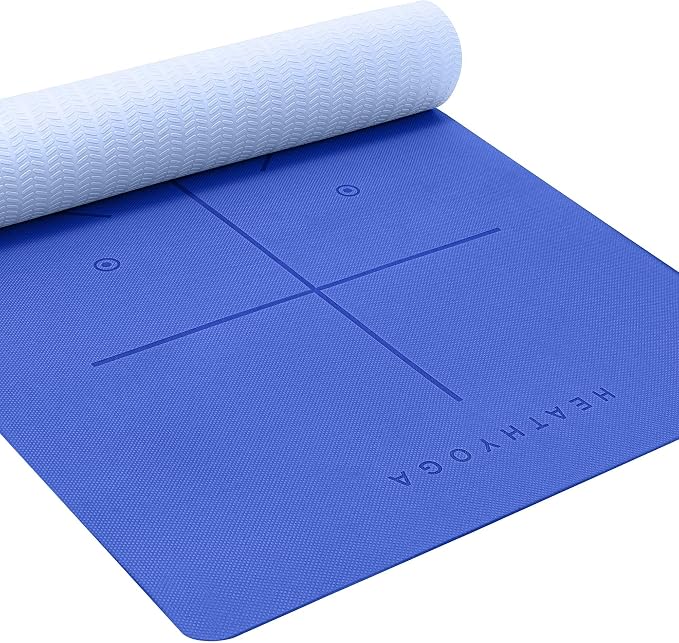 Non-Slip Yoga Mat with Posture Alignment Lines