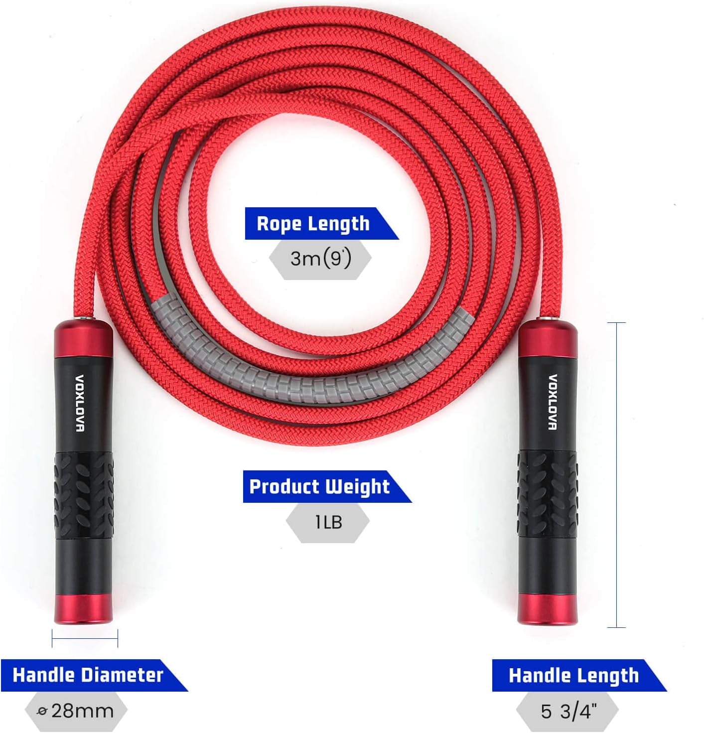 1Lb Weighted Jump Rope – Non-Slip Handles for Outdoor Cardio & Boxing