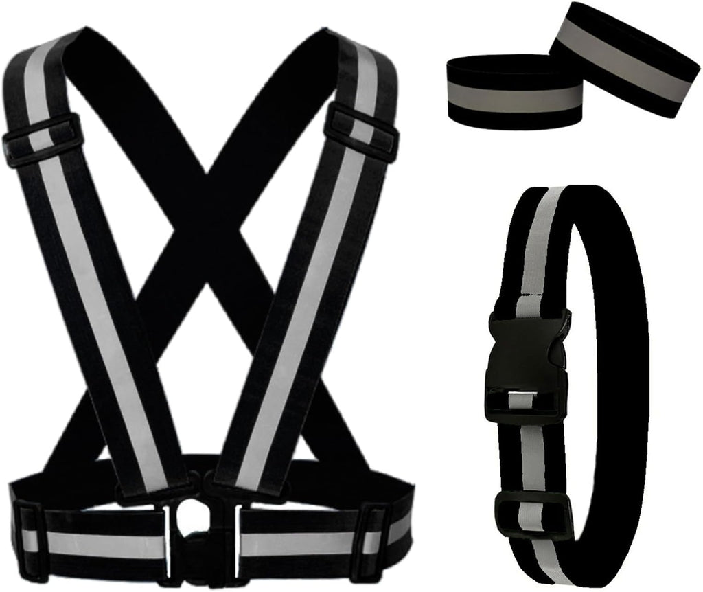 High-Visibility Reflective Running Vest & Armband Safety Set