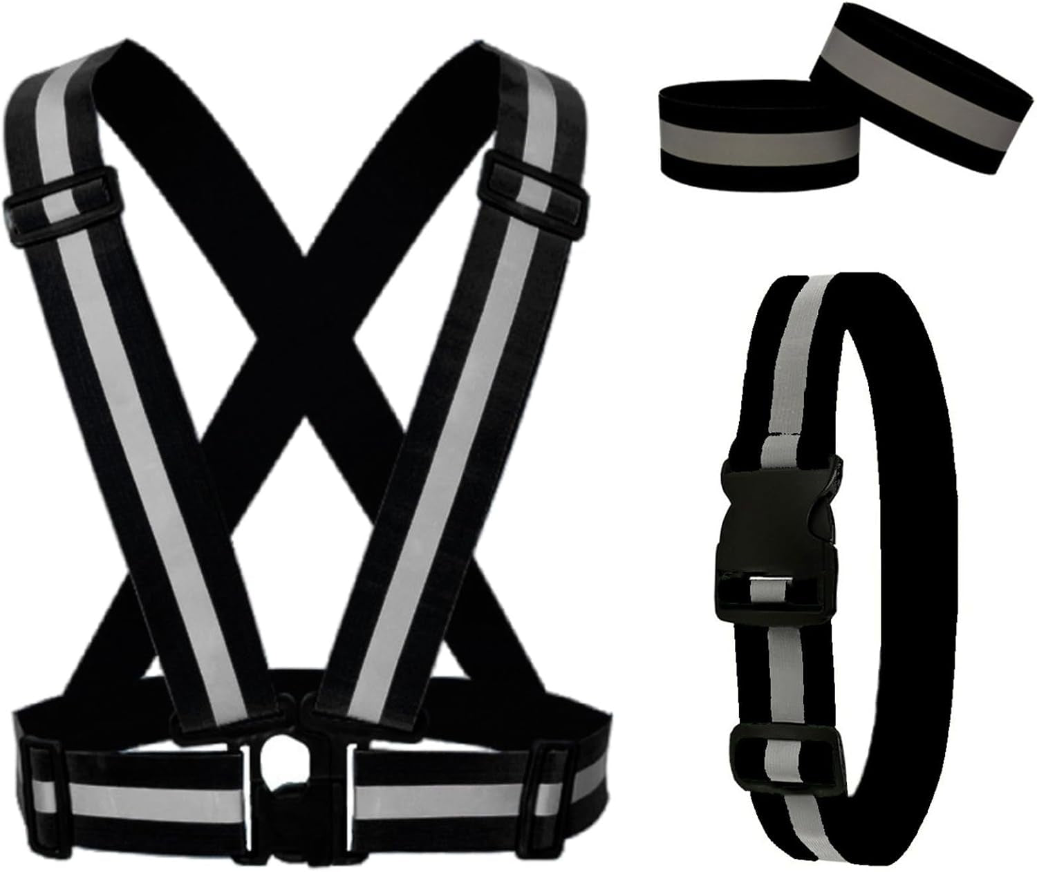 High-Visibility Reflective Running Vest & Armband Safety Set