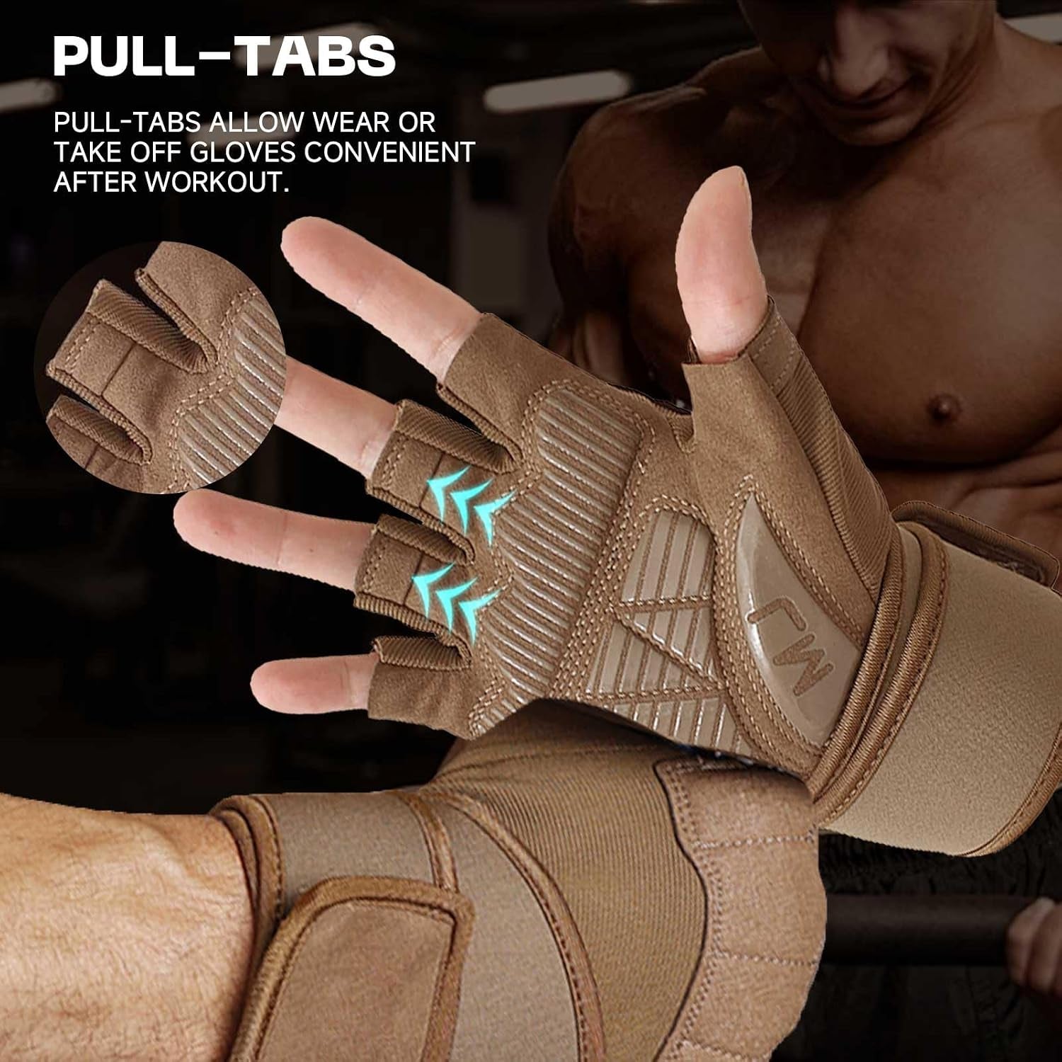 Anti-Slip Weightlifting Gloves with Wrist Wrap Support