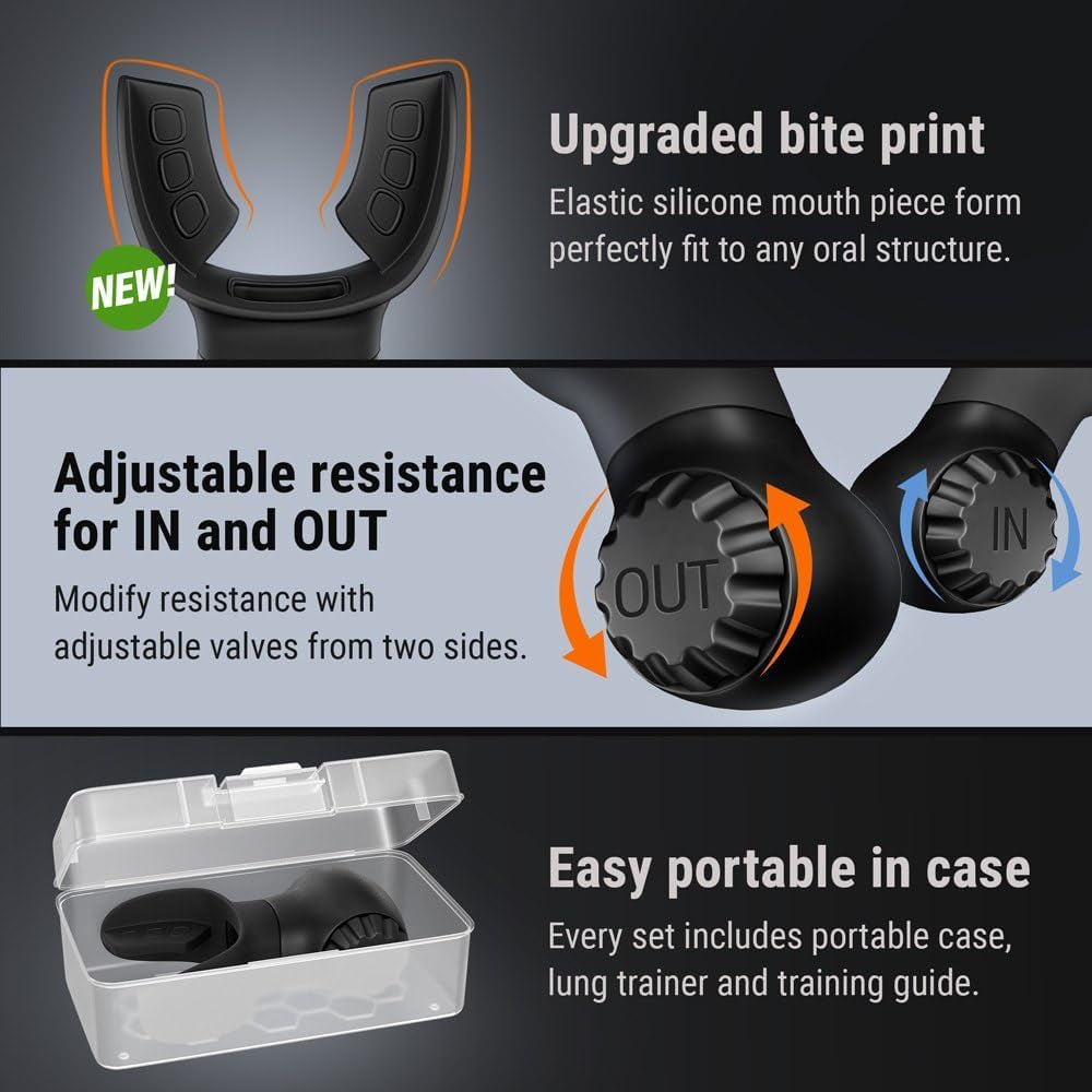 Dual-Resistance Breathing Trainer – Portable Lung Capacity Exerciser