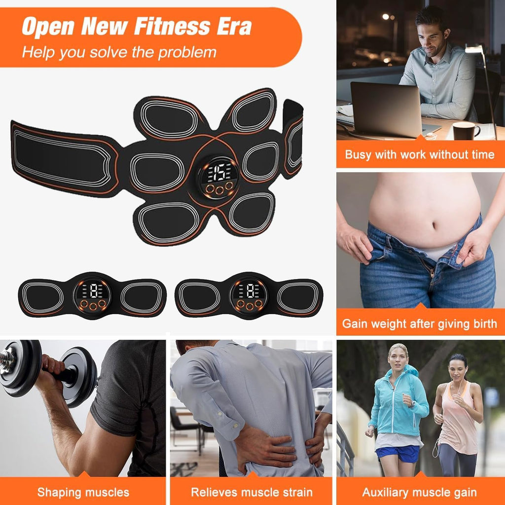 EMS Abs Muscle Stimulator – Toning Belt for Abdomen, Arms & Thighs