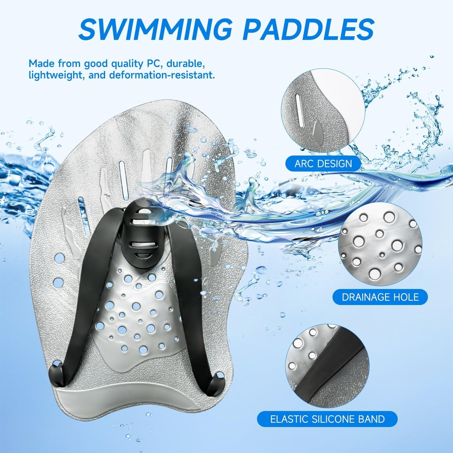 Swim Training Hand Paddles – Adjustable Resistance for Faster Strokes