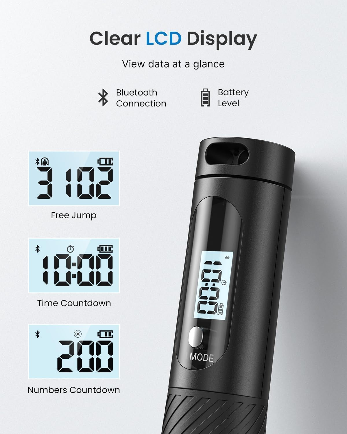 Smart Cordless Jump Rope with Digital Counter & Calorie Tracker