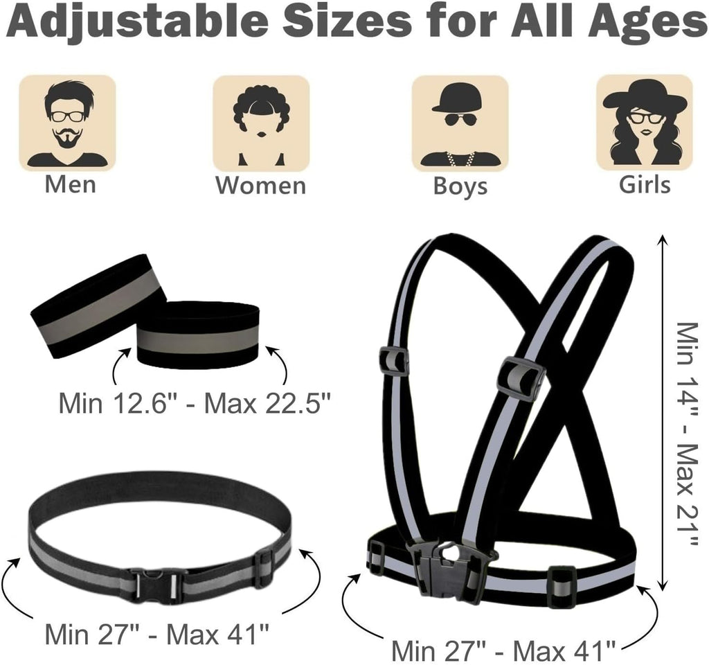 High-Visibility Reflective Running Vest & Armband Safety Set