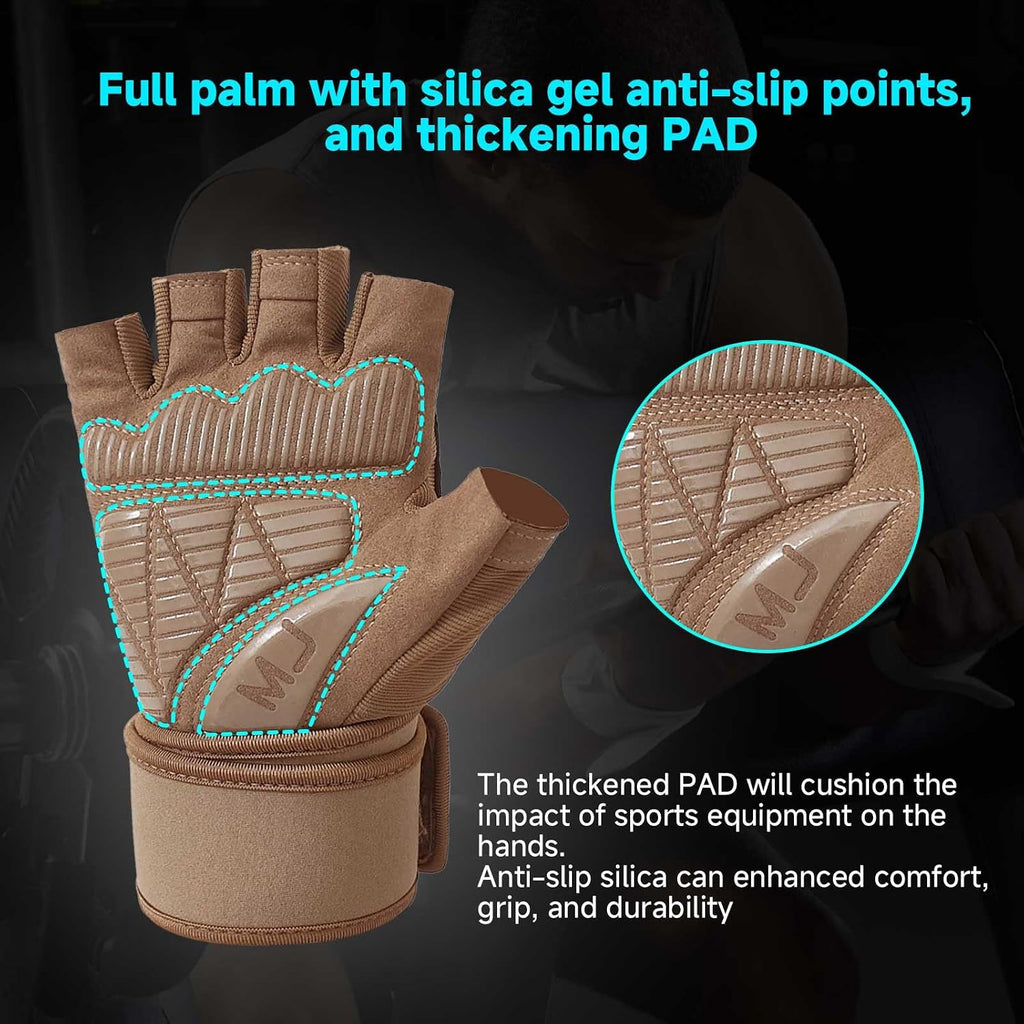 Anti-Slip Weightlifting Gloves with Wrist Wrap Support