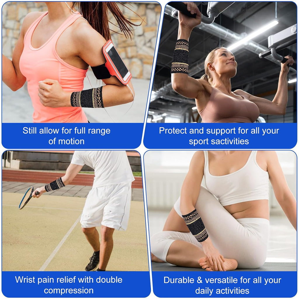 Copper-Infused Wrist Compression Sleeve for Workout Support