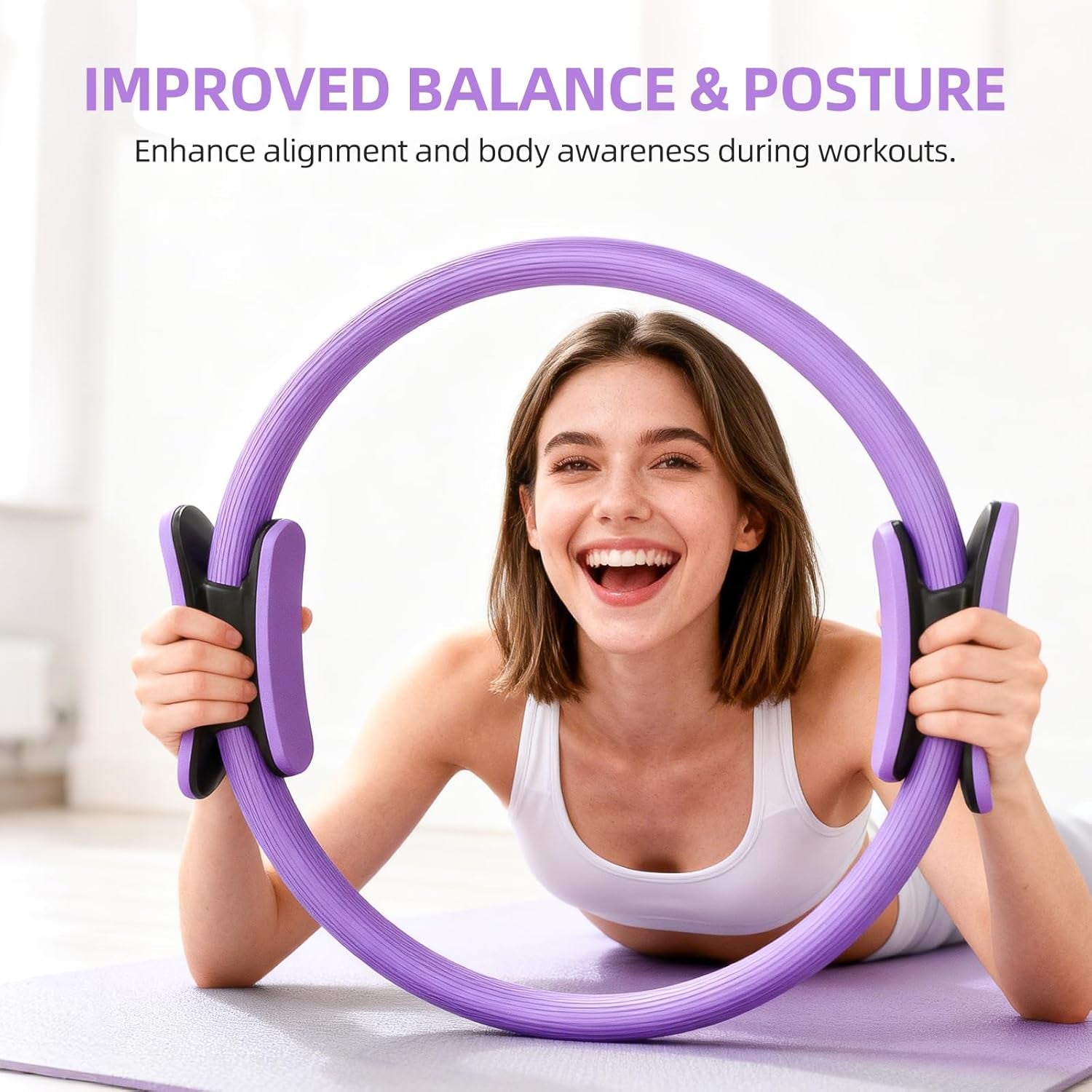 Pilates Magic Circle Ring Kit with Resistance Bands & Ball