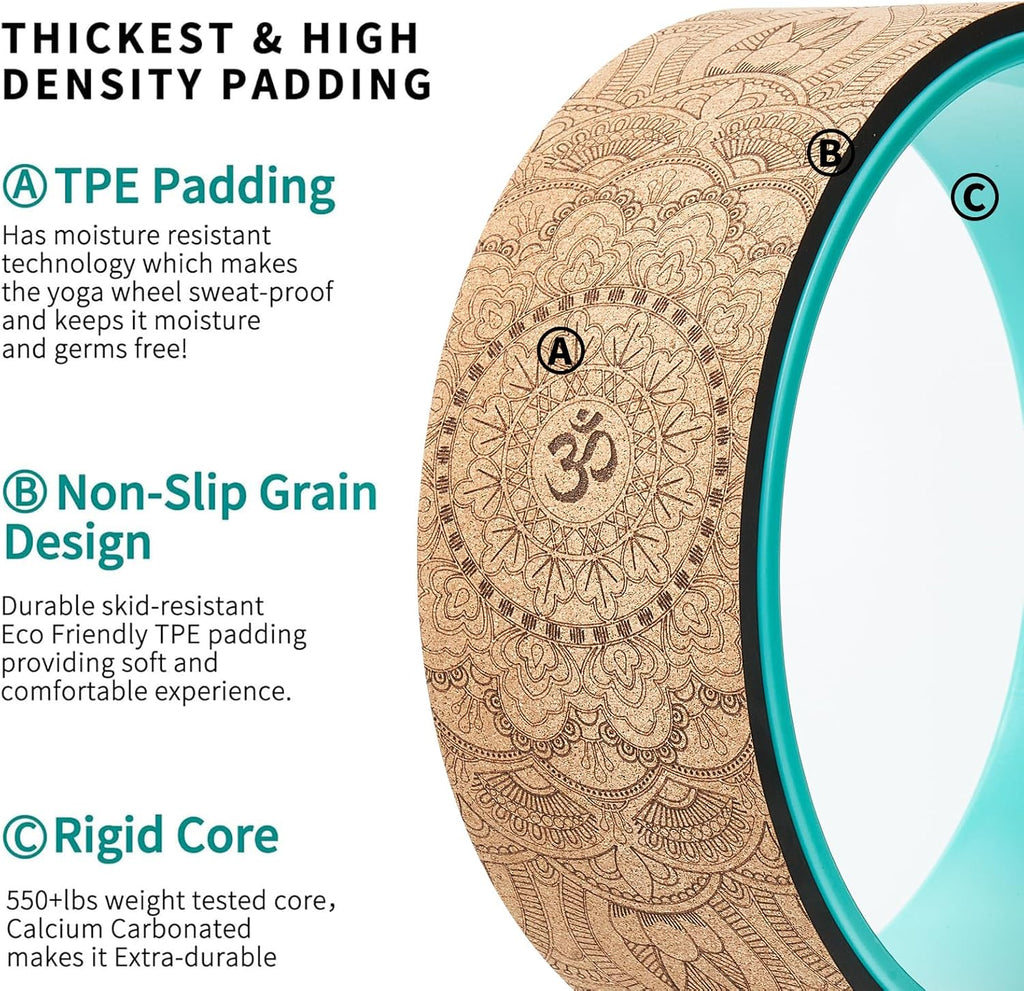Cork Yoga Wheel for Backbends, Deep Stretch & Spine Relief