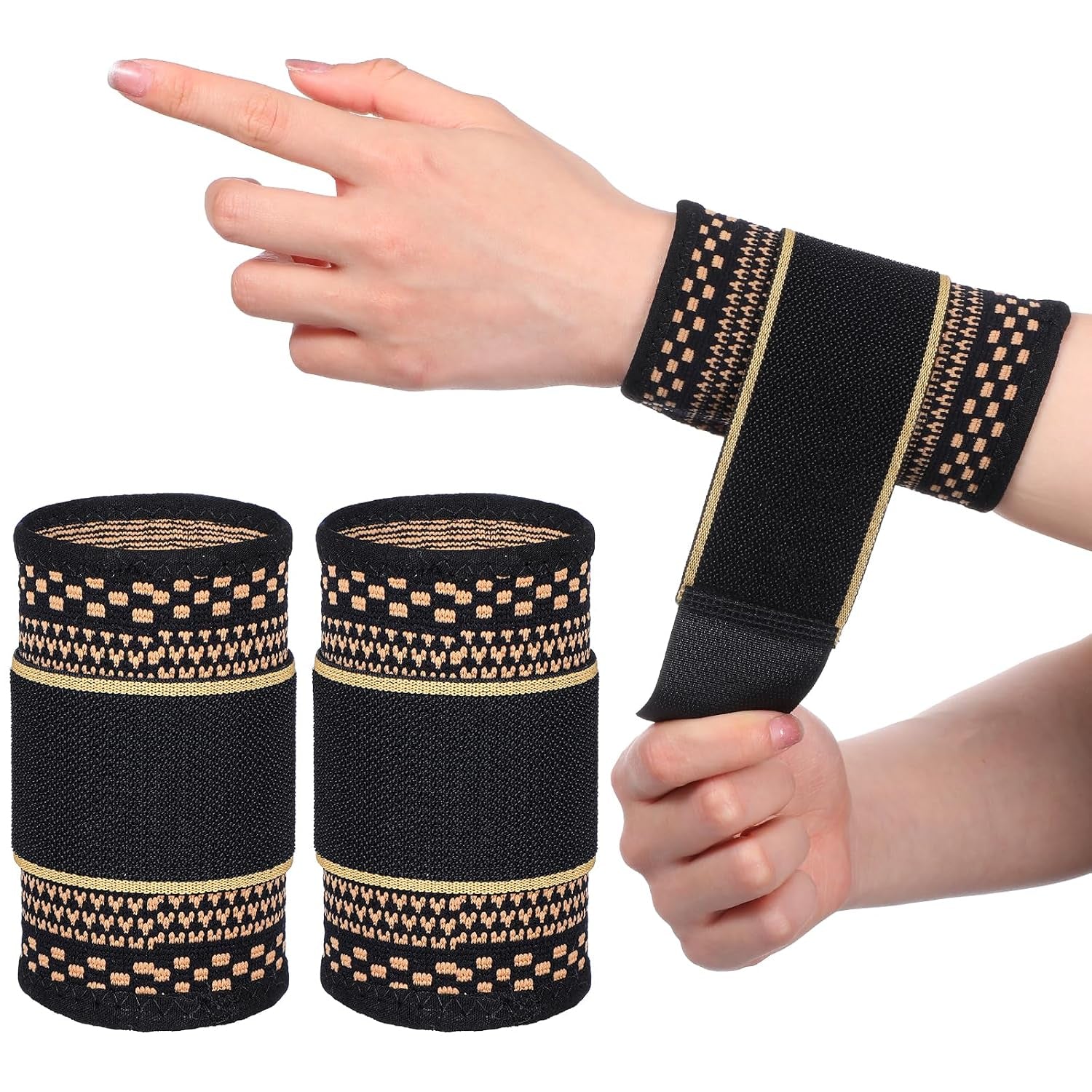 Copper-Infused Wrist Compression Sleeve for Workout Support