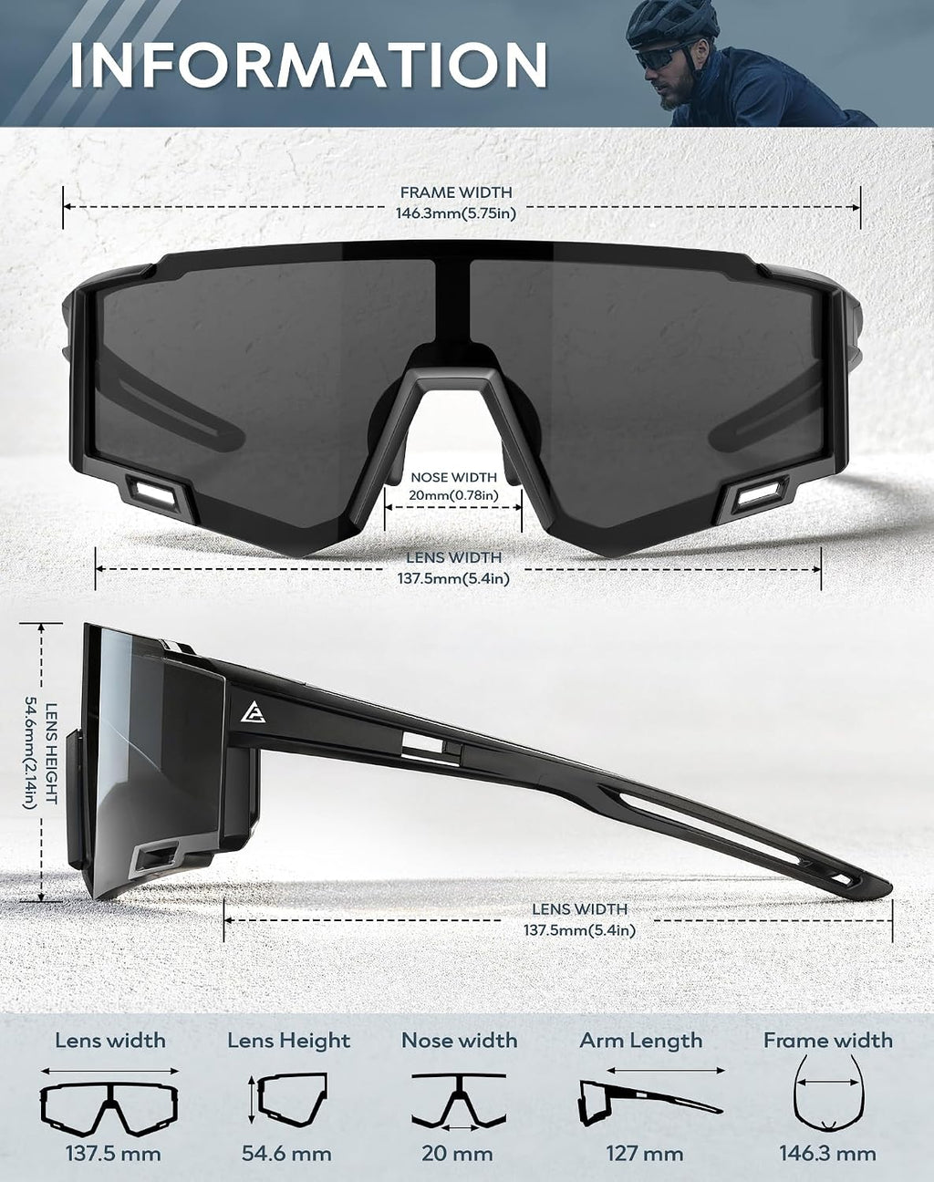 UV400 Polarized Sport Sunglasses – Lightweight Frame for Running & Cycling