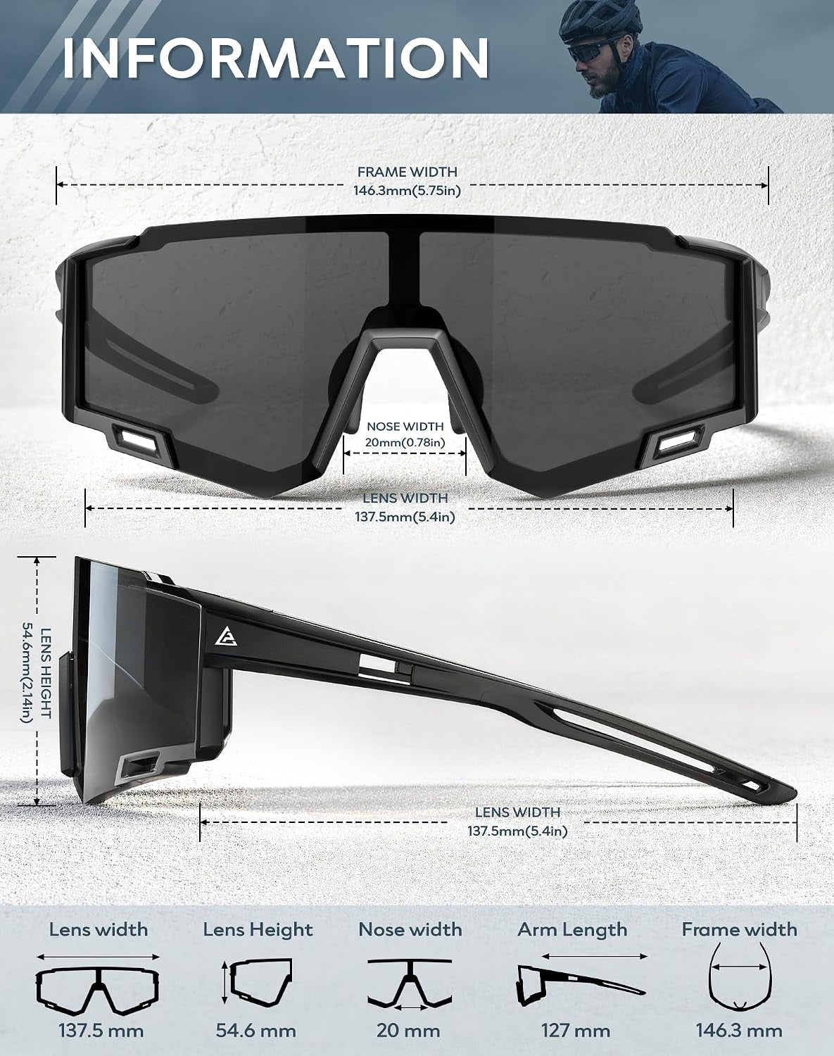 UV400 Polarized Sport Sunglasses – Lightweight Frame for Running & Cycling