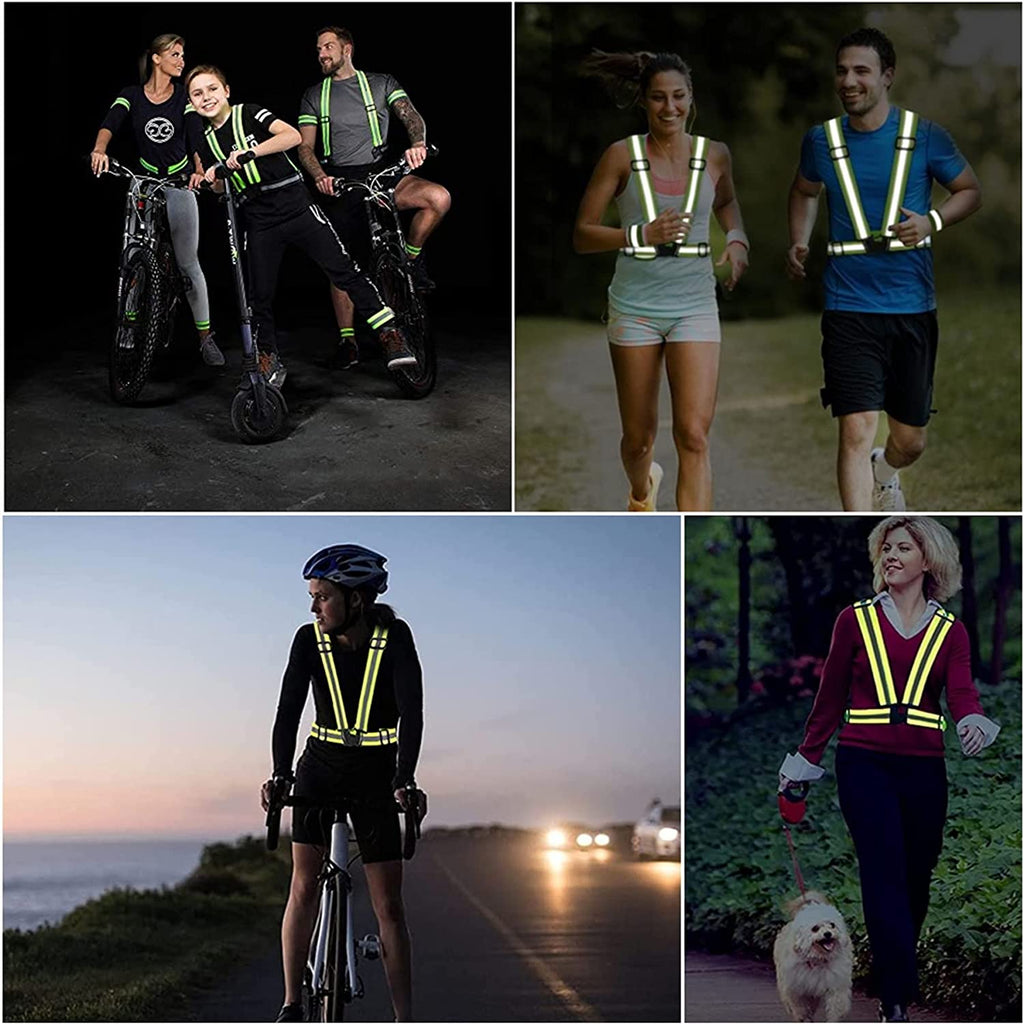 High-Visibility Reflective Running Vest & Armband Safety Set