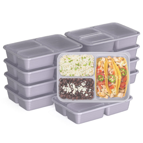 3-Compartment Meal Prep Containers for Gym Nutrition