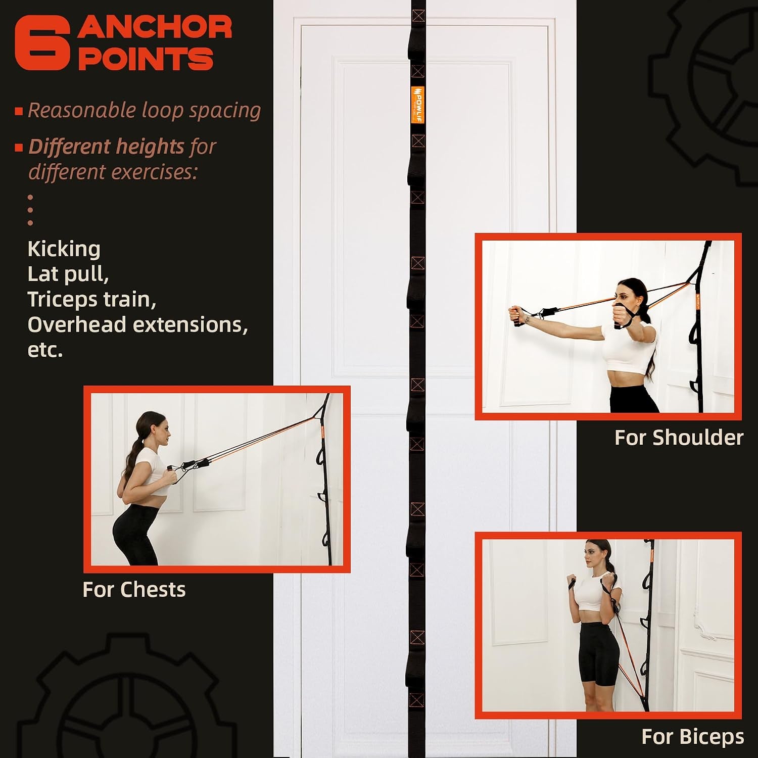 Heavy-Duty Resistance Band Door Anchor – 6-Point Portable Workout Anchor