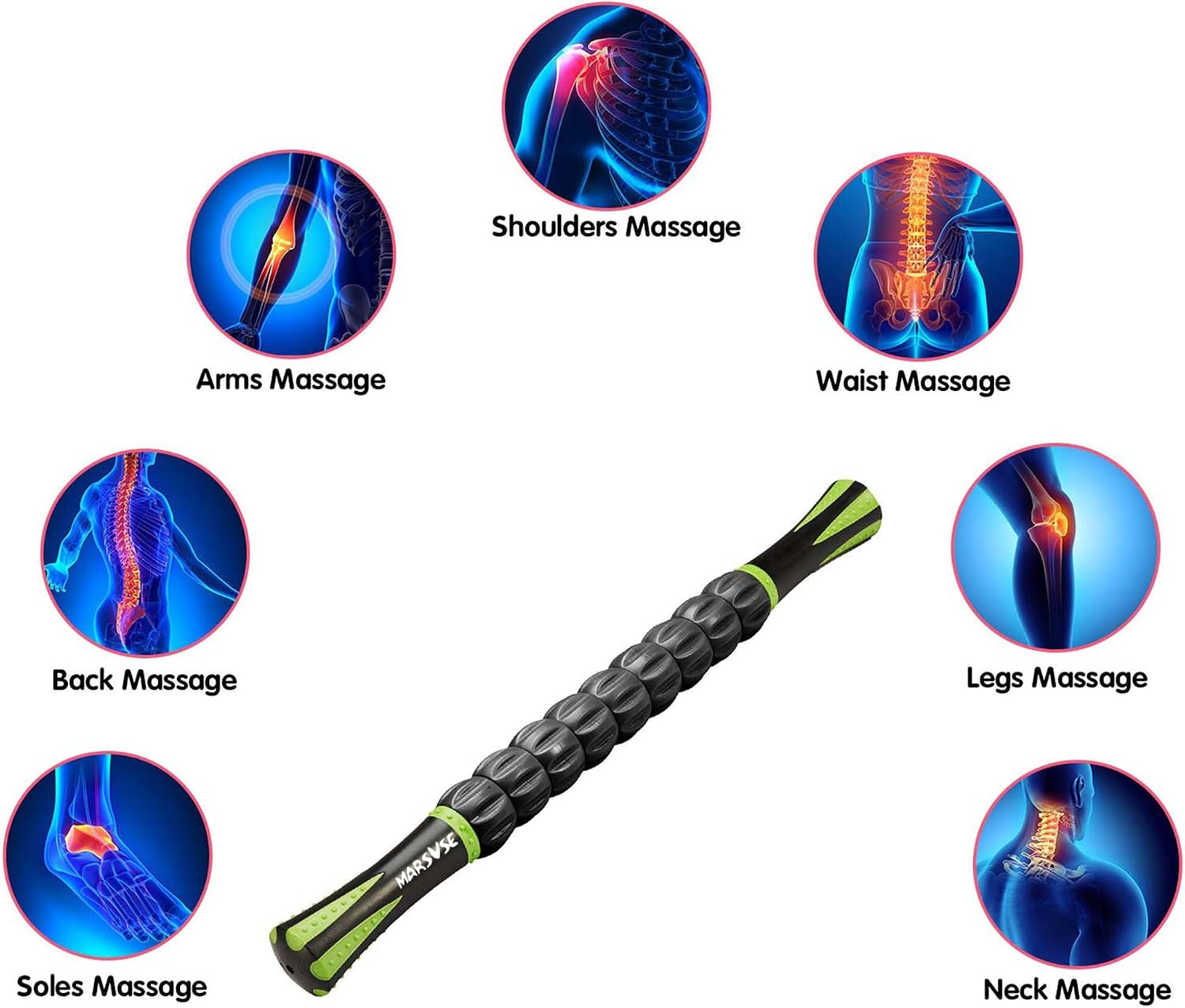 18-Inch Muscle Roller Stick – Deep Tissue Massage for Athletes