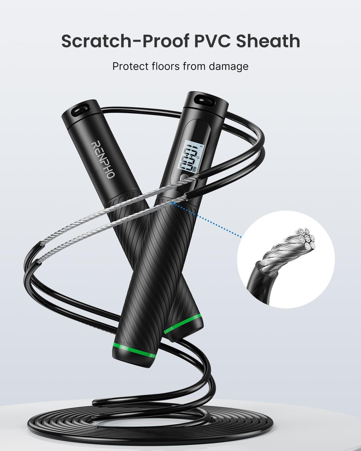 Smart Cordless Jump Rope with Digital Counter & Calorie Tracker