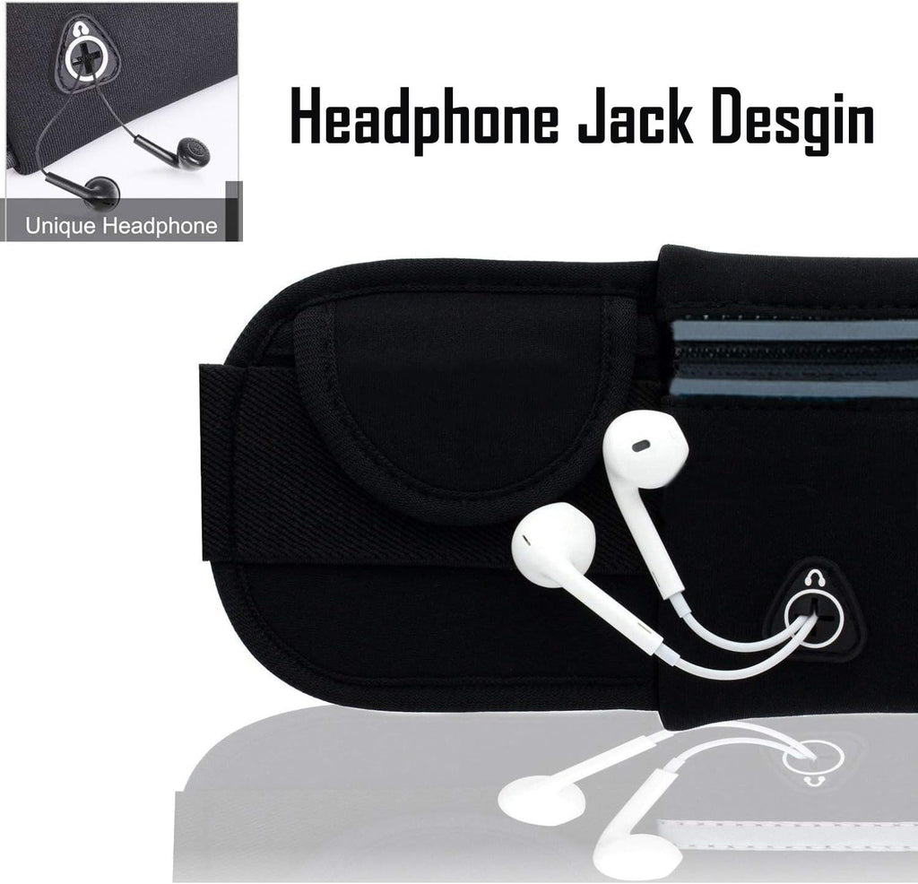 Reflective Running Belt with Water Bottle Holder & Phone Pouch
