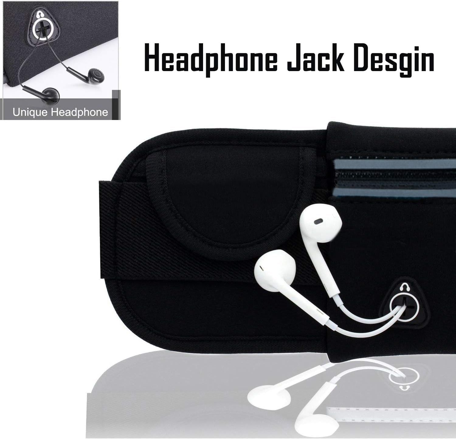 Reflective Running Belt with Water Bottle Holder & Phone Pouch