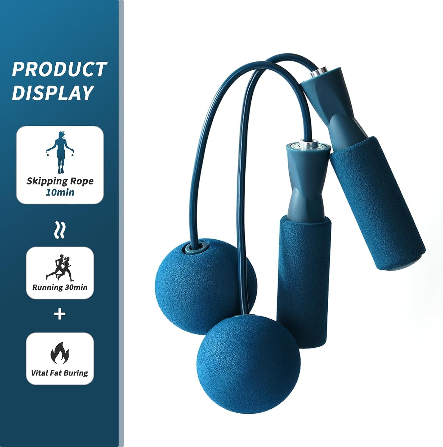 Cordless Weighted Jump Rope – Ropeless Cardio Workout Anywhere