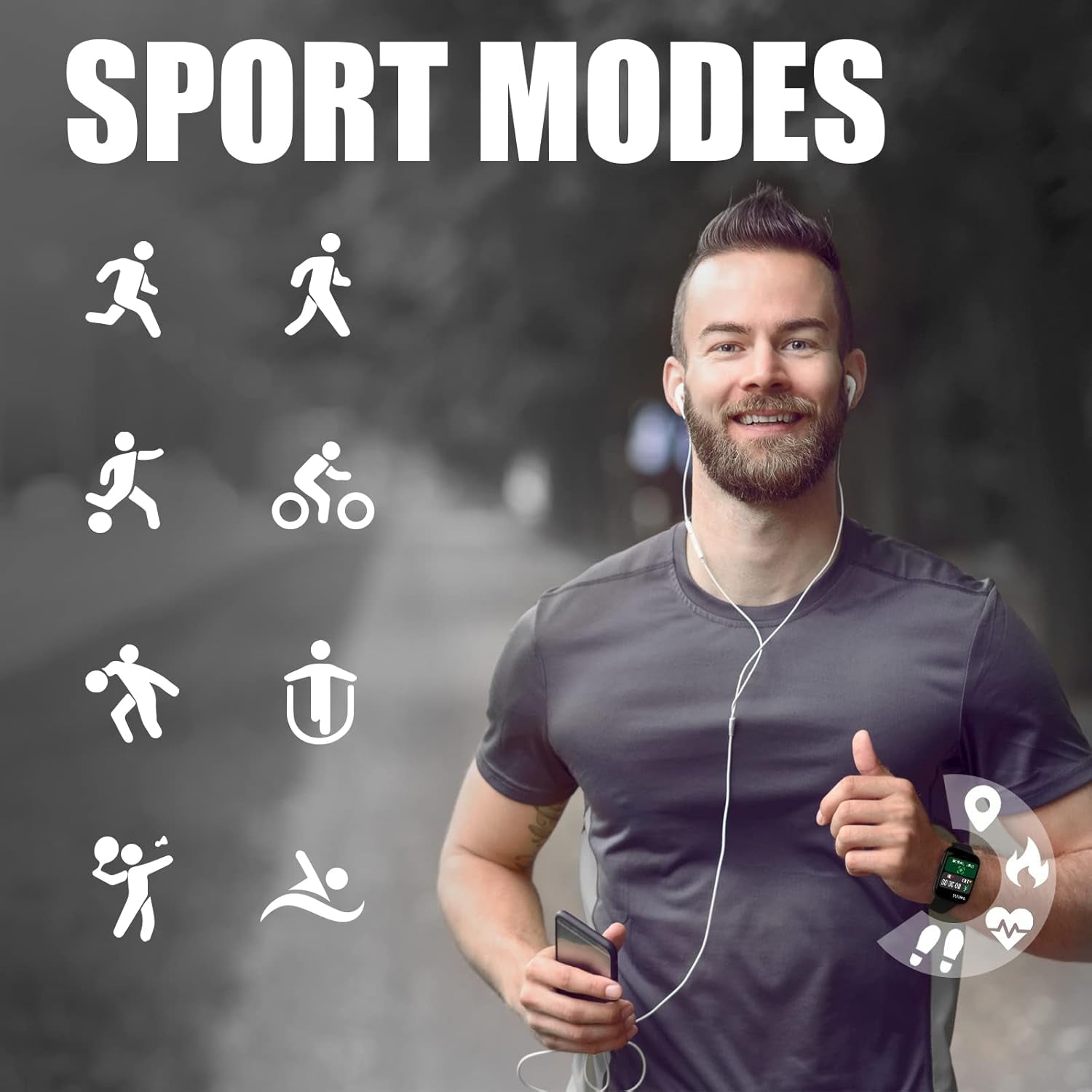 Smart Fitness Watch with Heart Rate, Spo2 & Sleep Tracking