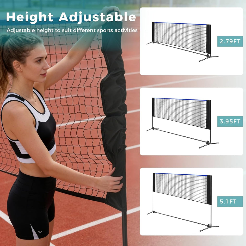 Portable Multi-Sport Net Set – Adjustable Badminton, Volleyball & Pickleball Net