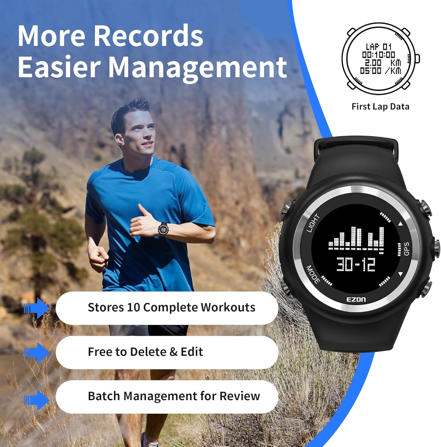 Budget GPS Running Watch with Pace, Distance & Calorie Tracker
