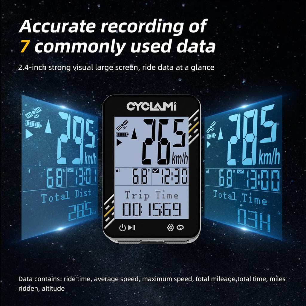 GPS Bike Computer – Wireless Speedometer & Odometer for Cyclists