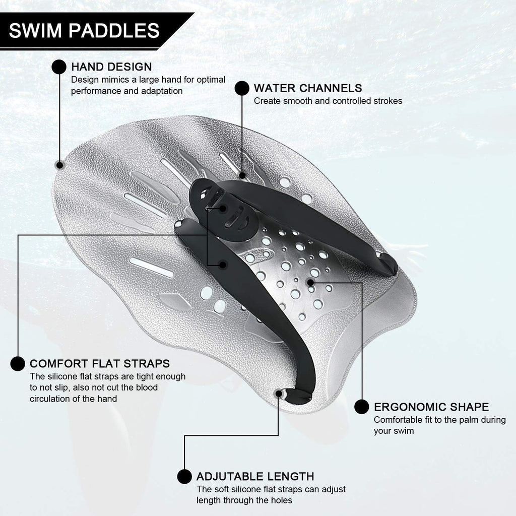 Swim Training Hand Paddles – Adjustable Resistance for Faster Strokes