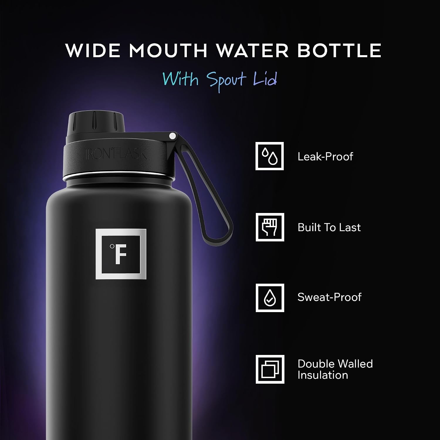 Iron Flask Insulated Stainless Steel Sports Water Bottle
