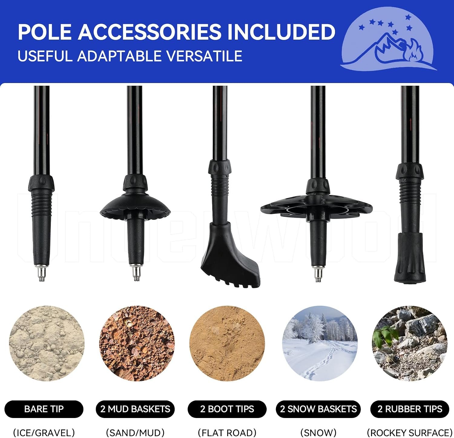 Collapsible Aluminum Trekking Poles – Lightweight Adjustable Hiking Sticks