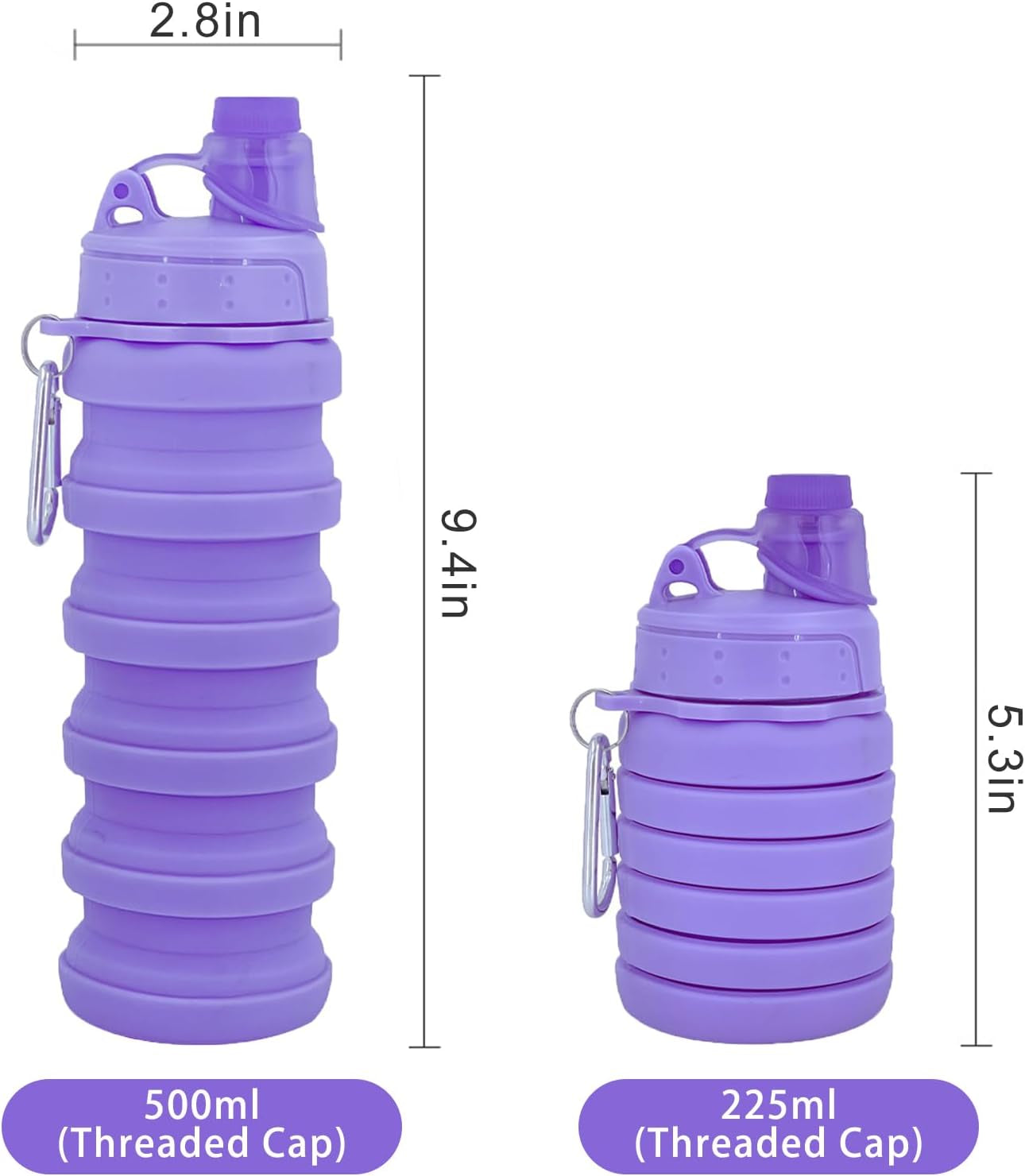Collapsible Silicone Water Bottle for Travel & Outdoor Sports