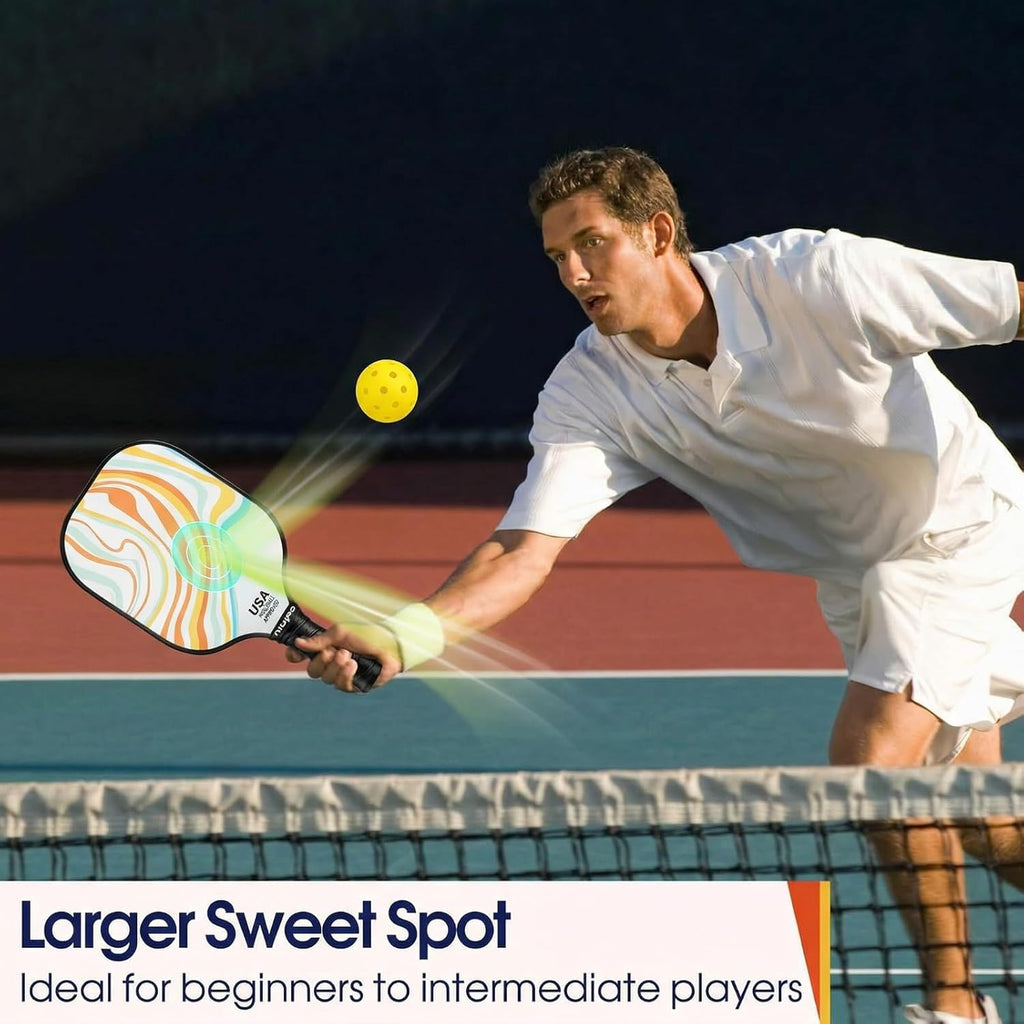 Pickleball Paddle Set of 2 – Fiberglass Paddles, Balls & Carry Bag