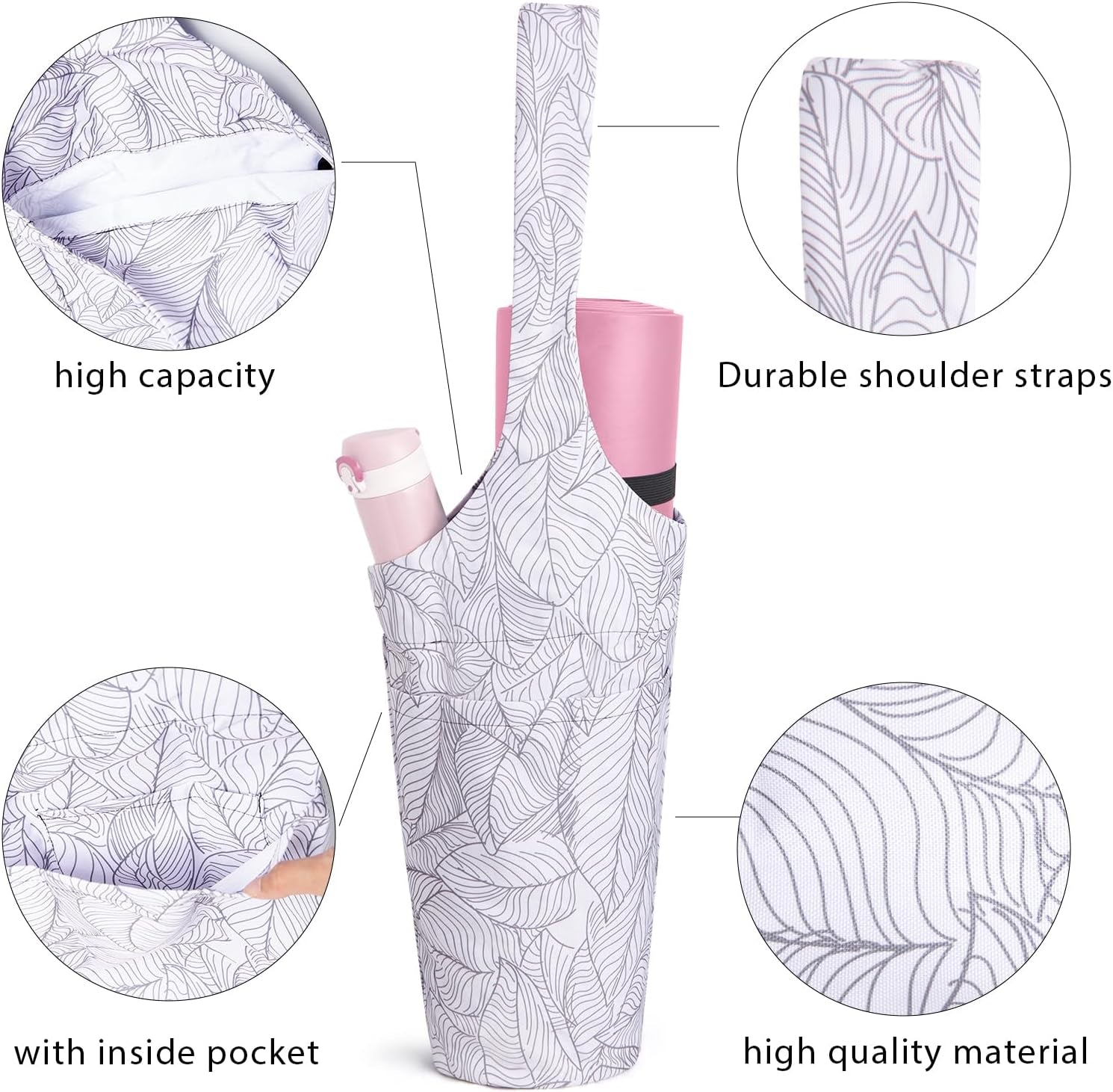 Yoga Mat Carrier Bag with Pockets – Easy Carry Shoulder Strap