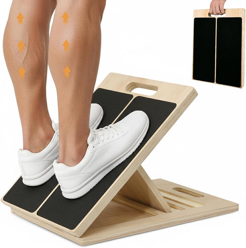 5-Level Wooden Calf Stretch Incline Board – Physical Therapy & Mobility