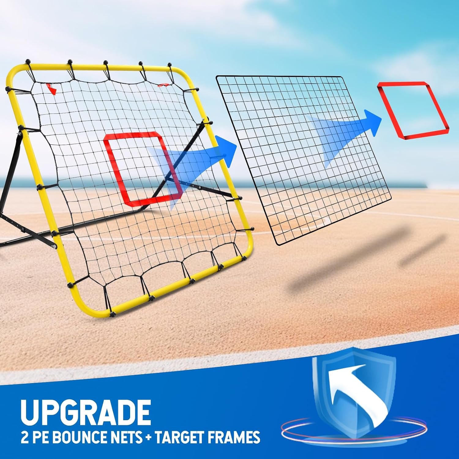 Adjustable-Angle Rebounder Net – Solo Soccer & Baseball Trainer