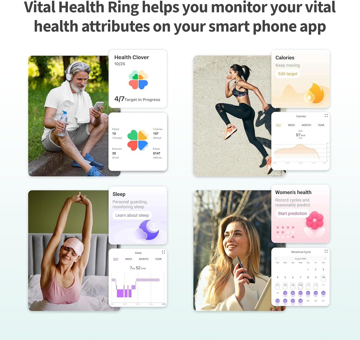 Smart Sleep & Recovery Tracker Ring with Heart Rate Monitor