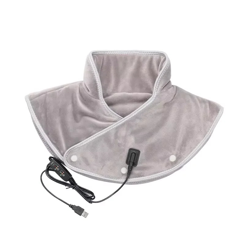 Electric Heating Neck & Shoulder Massager Wrap – USB Pain Relief Brace