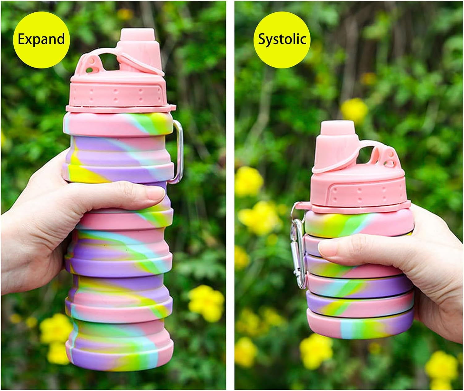 Collapsible Silicone Water Bottle for Travel & Outdoor Sports