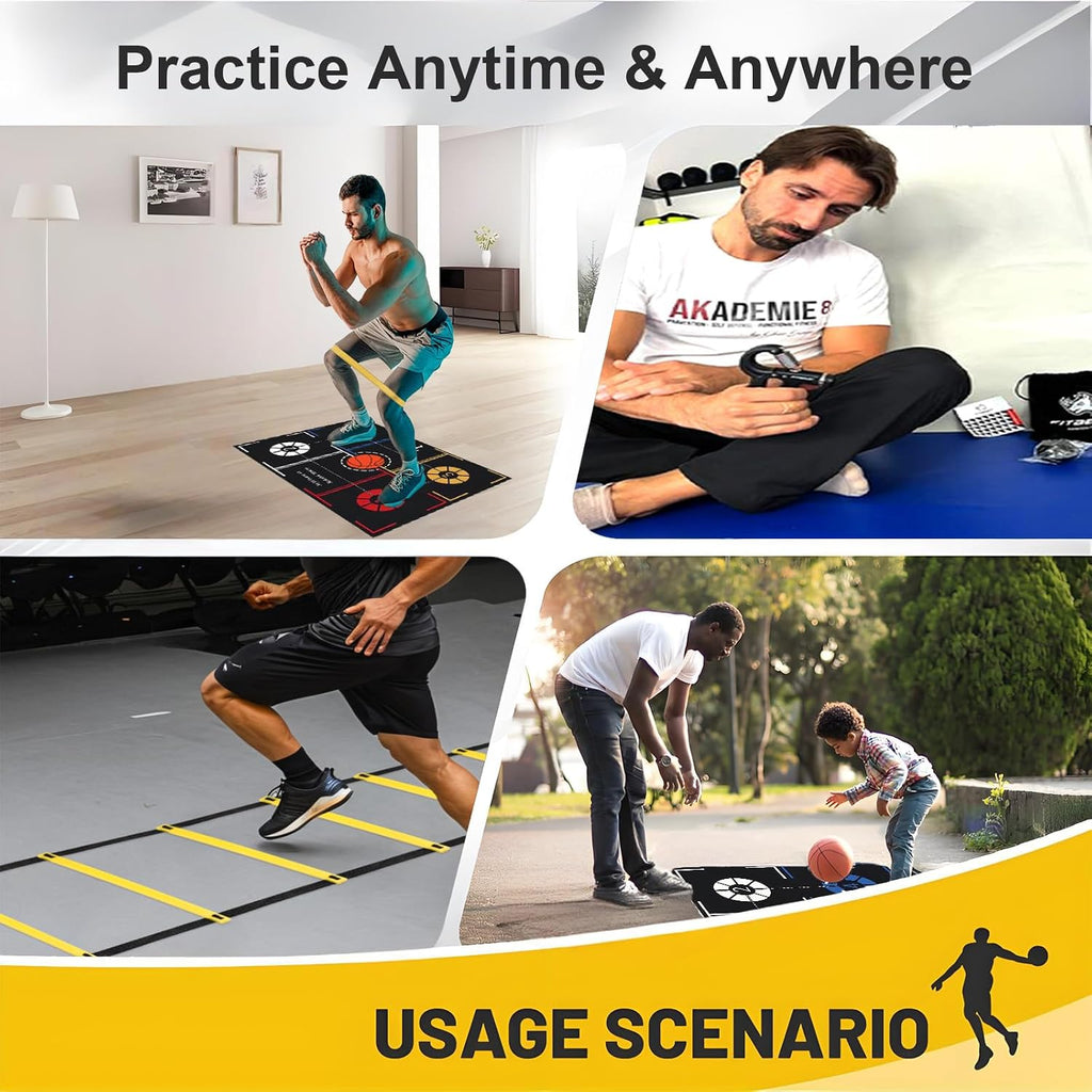 Basketball Training Kit – Dribble Mat, Agility Ladder & Grip Strengthener
