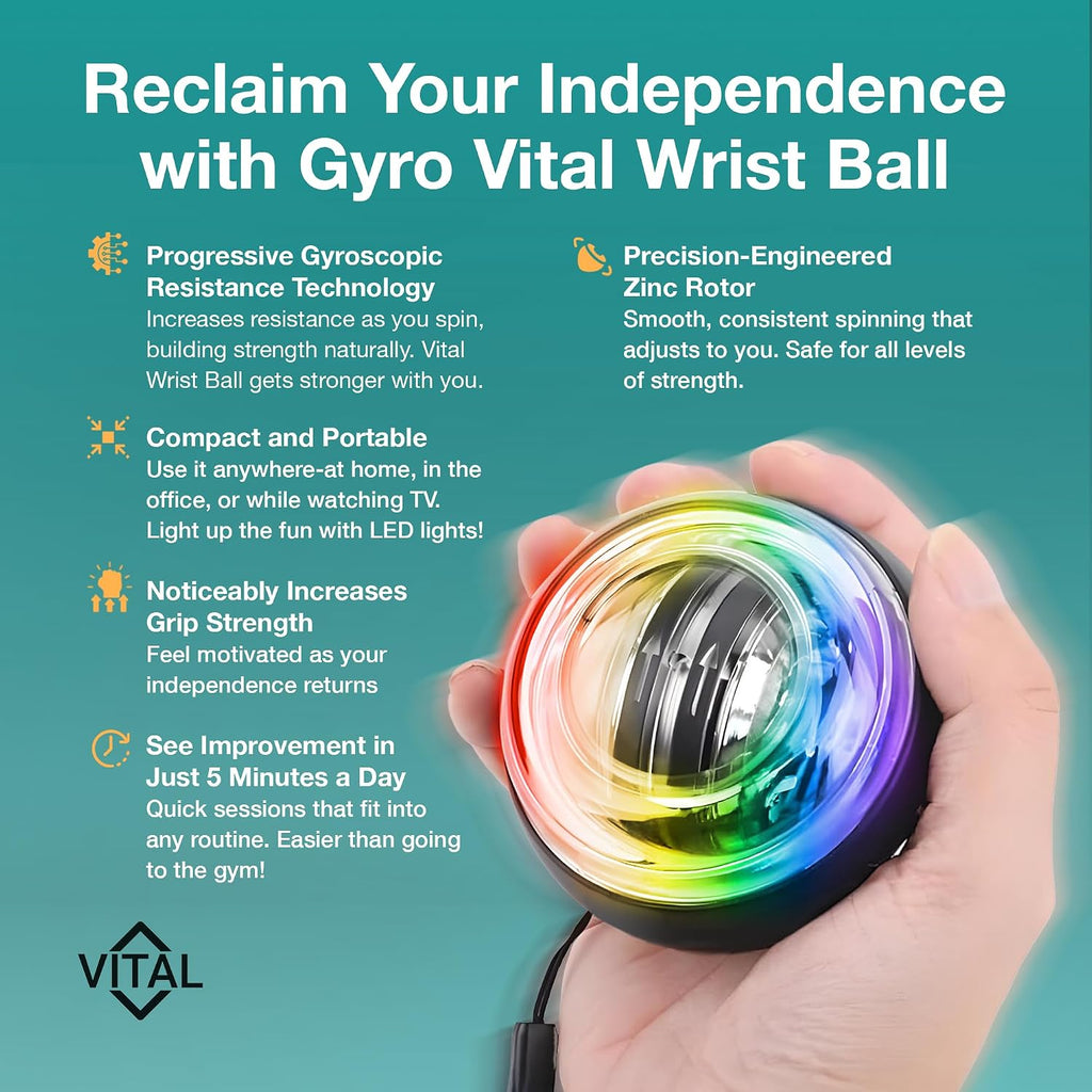 Gyroscopic Wrist Ball Forearm & Grip Strength Trainer