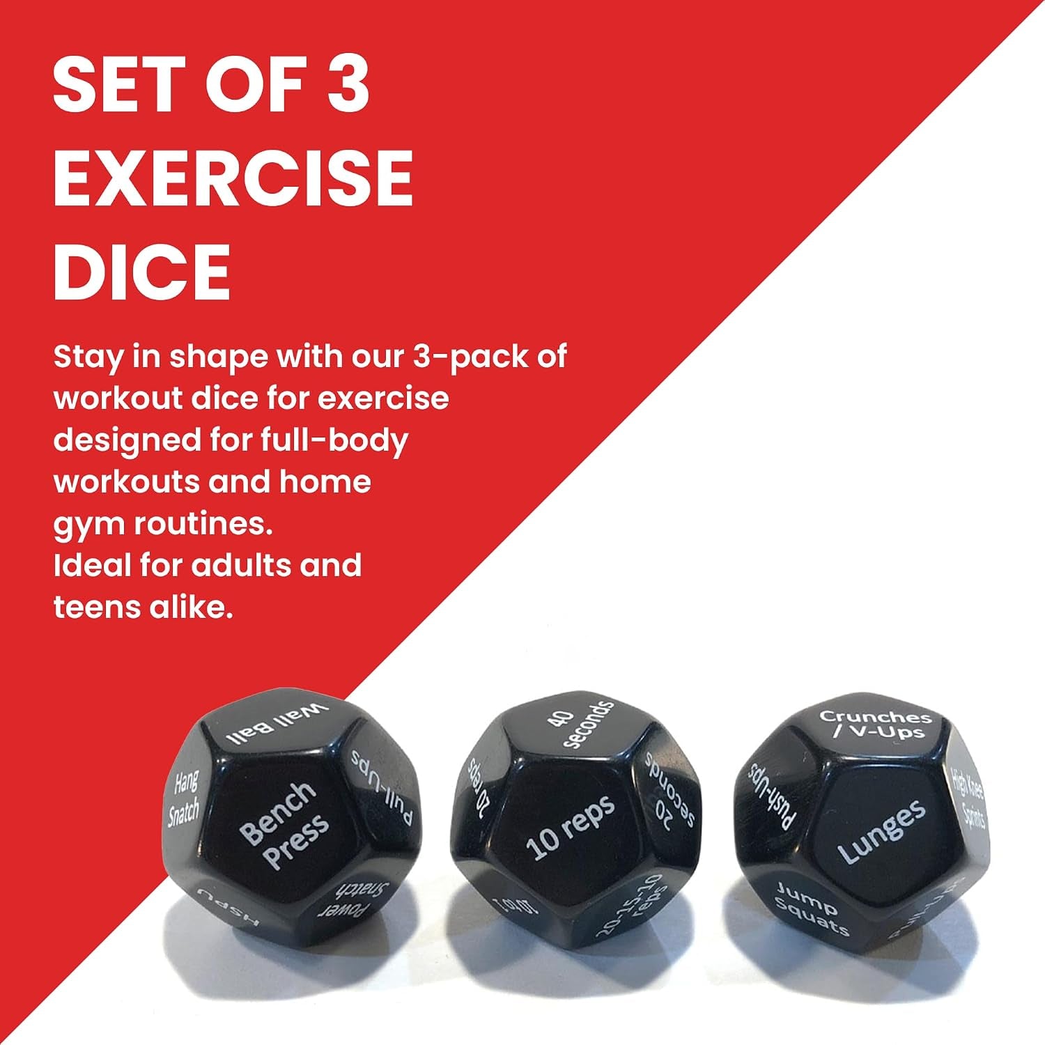 Fitness Dice Set – Full Body Workout Game for Home & Gym Training